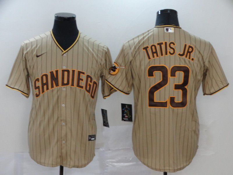 Men San Diego Padres #23 Tatis jr brown stripes Nike Game MLB Jerseys->san diego padres->MLB Jersey